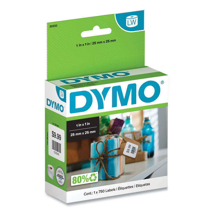 DYMO® LabelWriter Multipurpose Labels, 1" x 1", White, 750 Labels/Roll (DYM30332)