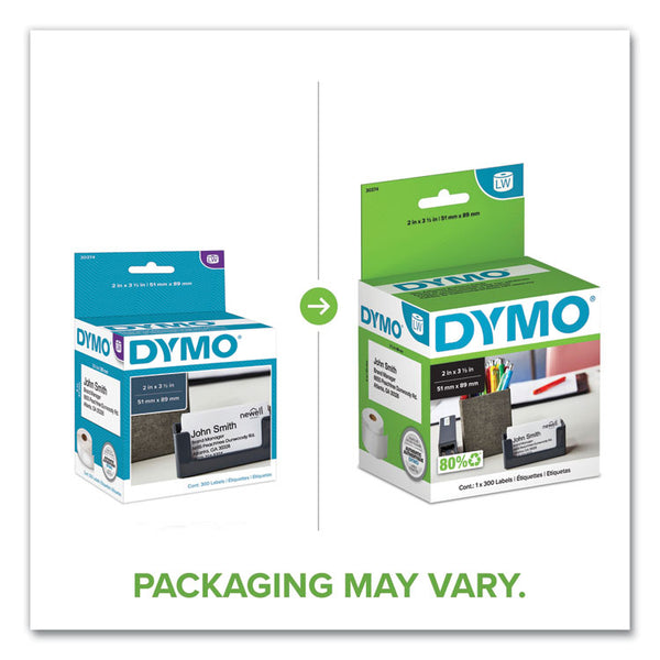 DYMO® LabelWriter Business/Appointment Cards, 2" x 3.5", White, 300 Labels/Roll (DYM30374)