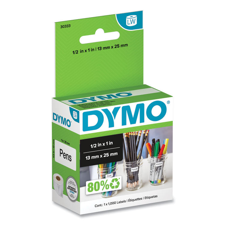 DYMO® LabelWriter Multipurpose Labels, 0.5" x 1", White, 1000 Labels/Roll (DYM30333)