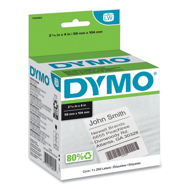 DYMO® LabelWriter Shipping Labels, 2.31" x 4", White, 250 Labels/Roll (DYM1763982)