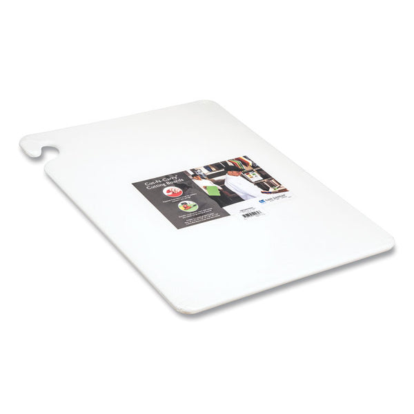 San Jamar® Cut-N-Carry Color Cutting Boards, Plastic, 20 x 15 x 0.5, White (SJMCB152012WH)
