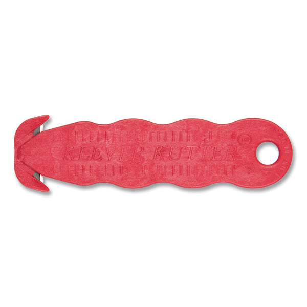San Jamar® Klever Kutter Safety Cutter, 3 Razor Blades, 1" Blade, 4" Plastic Handle, Red (SJMKK403) Pack of 3 Cutters