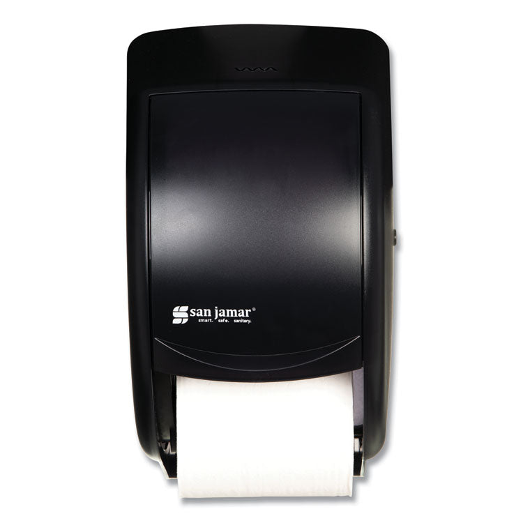 San Jamar® Duett Standard Bath Tissue Dispenser, 2 Roll, 7.5 x 7 x 12.75, Black Pearl (SJMR3500TBK) Each