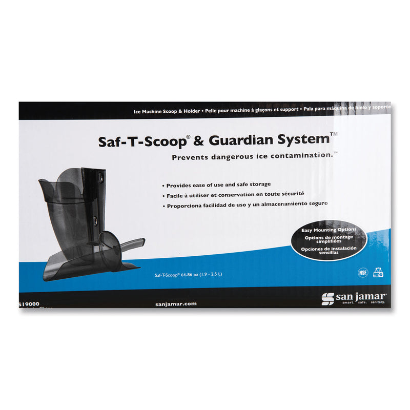 San Jamar Saf-T-Scoop and Guardian System for Ice Machines, 12 oz to 16 oz Ice Scoop, Transparent Blue, 50/Carton (SJMSI7000) Case of 50