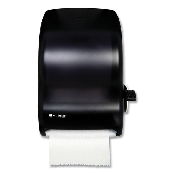 San Jamar® Lever Roll Towel Dispenser, Classic, 12.94 x 9.25 x 16.5, Transparent Black Pearl (SJMT1100TBK)