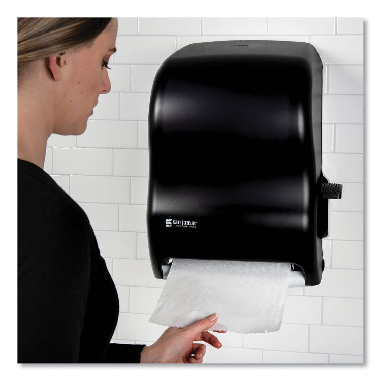 San Jamar® Lever Roll Towel Dispenser, Classic, 12.94 x 9.25 x 16.5, Transparent Black Pearl (SJMT1100TBK) Each