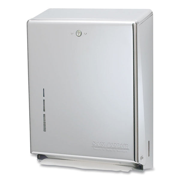 San Jamar® C-Fold/Multifold Towel Dispenser, 11.38 x 4 x 14.75, Stainless Steel (SJMT1900SS)