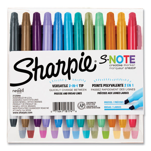 Sharpie® S-Note Creative Markers, Assorted Ink Colors, Chisel Tip, Assorted Barrel Colors, 24/Pack (SAN2117330)