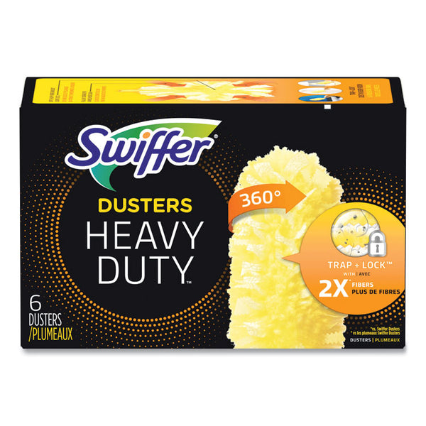Swiffer® Heavy Duty Dusters Refill, Dust Lock Fiber, Yellow, 6/Box, 4 Boxes/Carton (PGC21620CT)