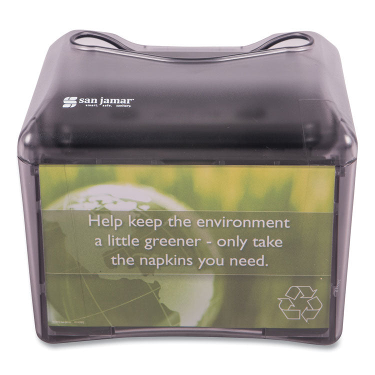 San Jamar® Venue Napkin Dispenser with Advertising Inset, 6.5 x 6.13 x 6.9, Capacity: 200, Black (SJMH4005TBK) Each