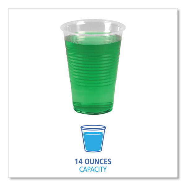 Boardwalk® Translucent Plastic Cold Cups, 14 oz, Polypropylene, 20 Cups/Sleeve, 50 Sleeves/Carton (BWKTRANSCUP14CT)