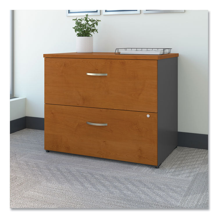 Bush® Series C Lateral File, 2 Legal/Letter/A4/A5-Size File Drawers, Natural Cherry/Graphite Gray, 35.75" x 23.38" x 29.88" (BSHWC72454ASU) Each