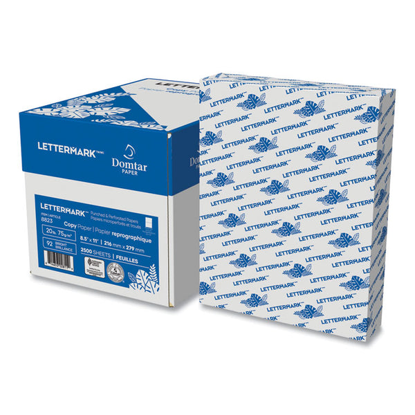 Lettermark™ Custom Cut-Sheet Copy Paper, 92 Bright, Micro-Perforated 5.5" from Top, 20lb Bond Weight, 8.5 x 11, White, 500/Ream, 5 RM/CT (DMR8823) Case of 5