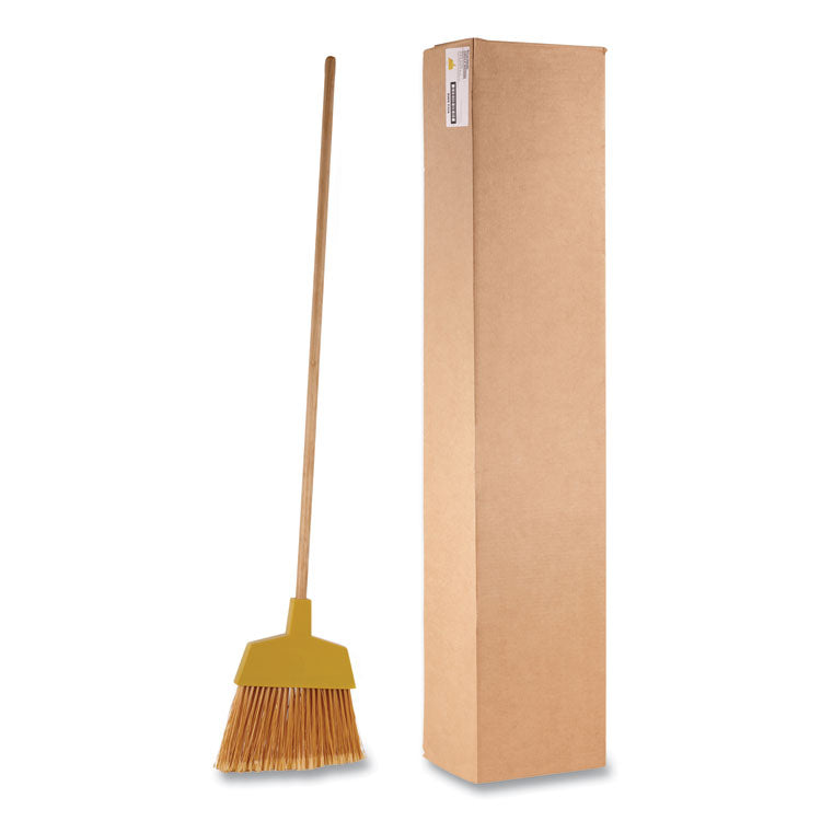 Boardwalk® Angler Broom, 53" Handle, Yellow, 12/Carton (BWK932ACT)