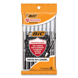 BIC® PrevaGuard Round Stic Pen, Stick, Medium 1 mm, Black Ink, Black Barrel, 8/Pack (BICGSAMP81BK) Pack of 8