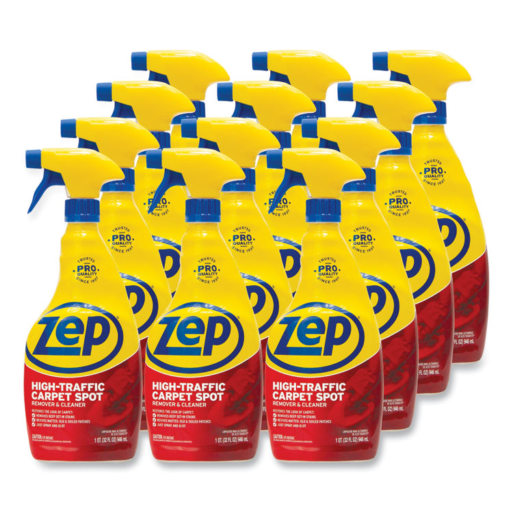 Zep Commercial® High Traffic Carpet Cleaner, Fresh Scent, 32 oz Spray Bottle, 12/Carton (ZPEZUHTC32CT) Case of 12