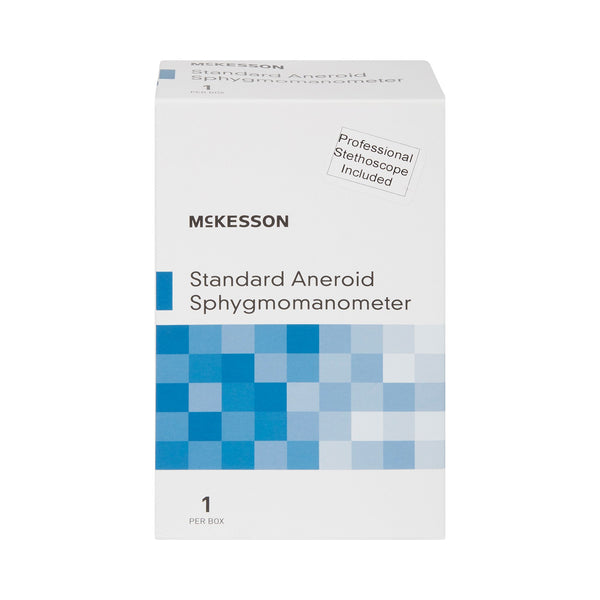McKesson Brand Reusable Aneroid / Stethoscope Set 23 to 33 cm Adult Cuff Single Head General Exam Stethoscope Pocket Aneroid (1067632_EA) 1/EA