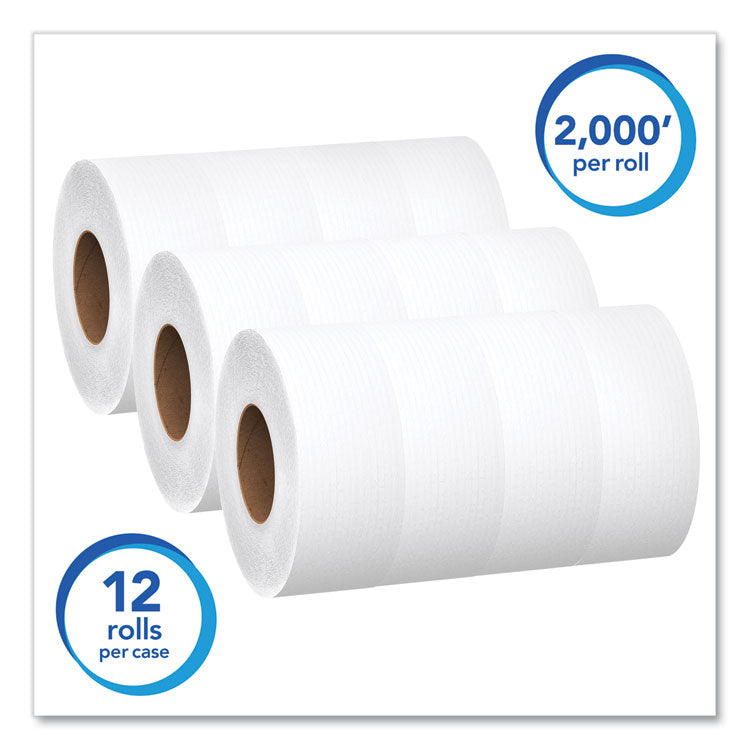 Scott® Essential JRT Jumbo Roll Bathroom Tissue, Septic Safe, 1-Ply, White, 3.55" x 2,000 ft, 12 Rolls/Carton (KCC07223) Case of 12