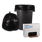 Boardwalk® Recycled Low-Density Polyethylene Can Liners, 45 gal, 1 mil, 40" x 48", Black, 10 Bags/Roll, 10 Rolls/Carton (BWK527)