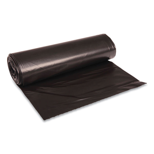 Boardwalk® Recycled Low-Density Polyethylene Can Liners, 45 gal, 1.6 mil, 40" x 46", Black, 10 Bags/Roll, 10 Rolls/Carton (BWK521)