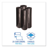 Boardwalk® Recycled Low-Density Polyethylene Can Liners, 56 gal, 1.6 mil, 43" x 47", Black, 10 Bags/Roll, 10 Rolls/Carton (BWK522)