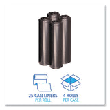 Boardwalk® Recycled Low-Density Polyethylene Can Liners, 33 gal, 1.2 mil, 33" x 39", Black, 10 Bags/Roll, 10 Rolls/Carton (BWK516)