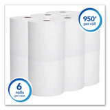 Scott® Essential High Capacity Hard Roll Towels for Business, Absorbency Pockets, 1-Ply, 8" x 950 ft, 1.75" Core, White, 6 Rolls/CT (KCC02000)