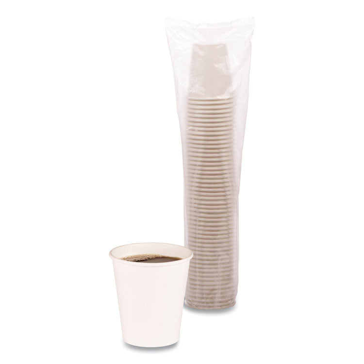 Boardwalk® Paper Hot Cups, 10 oz, White, 20 Cups/Sleeve, 50 Sleeves/Carton (BWKWHT10HCUP)
