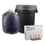 Boardwalk® Recycled Low-Density Polyethylene Can Liners, 56 gal, 1.1 mil, 43" x 47", Clear, 10 Bags/Roll, 10 Rolls/Carton (BWK532) Case of 100