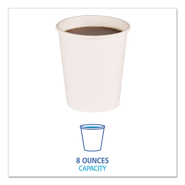 Boardwalk® Paper Hot Cups, 8 oz, White, 20 Cups/Sleeve, 50 Sleeves/Carton (BWKWHT8HCUP)