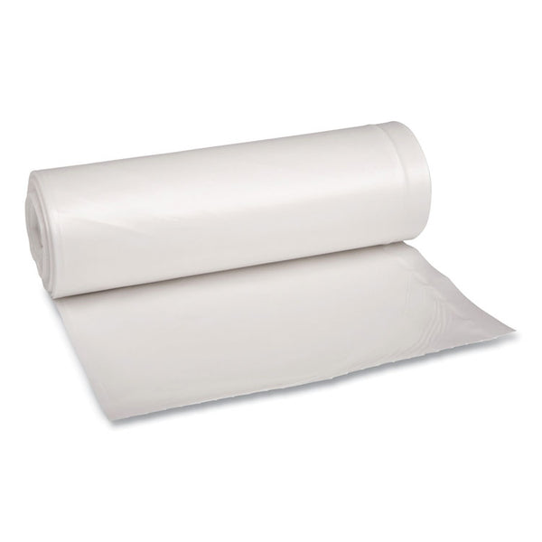 Boardwalk® Recycled Low-Density Polyethylene Can Liners, 60 gal, 1.75 mil, 38" x 58", Clear, 10 Bags/Roll, 10 Rolls/Carton (BWK538)