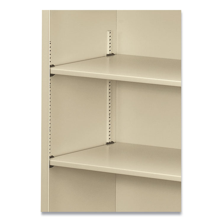 HON® Metal Bookcase, Three-Shelf, 34.5w x 12.63d x 41h, Putty (HONS42ABCL)