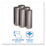 Boardwalk® Low-Density Waste Can Liners, 56 gal, 1.1 mil, 43" x 47", Gray, 20 Bags/Roll, 5 Rolls/Carton (BWK4347SEH)