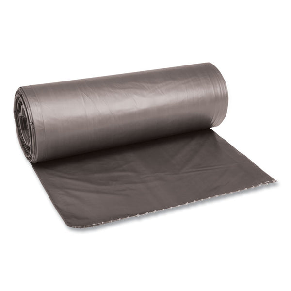 Boardwalk® Low-Density Waste Can Liners, 45 gal, 0.95 mil, 40" x 46", Gray, 25 Bags/Roll, 4 Rolls/Carton (BWK4046SH)