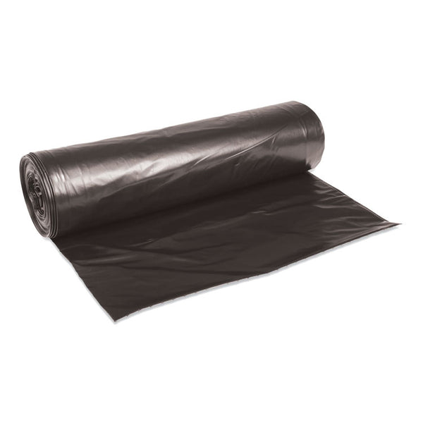 Boardwalk® Low-Density Waste Can Liners, 56 gal, 0.6 mil, 43" x 47", Black, 25 Bags/Roll, 4 Rolls/Carton (BWK4347H) Case of 100