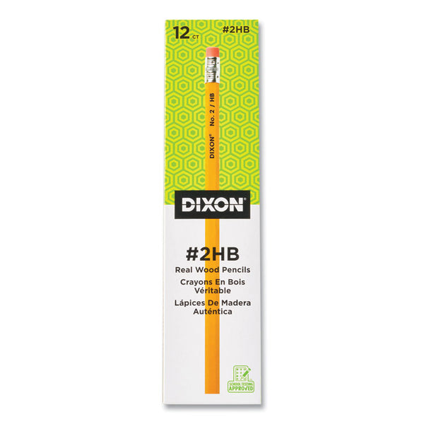 Dixon® No. 2 Pencil, HB (#2), Black Lead, Yellow Barrel, Dozen (DIXX14402X)