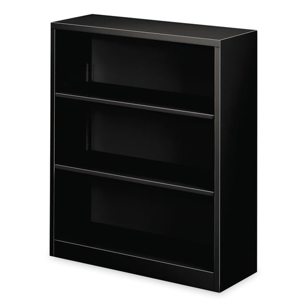 HON® Metal Bookcase, Three-Shelf, 34.5w x 12.63d x 41h, Black (HONS42ABCP)