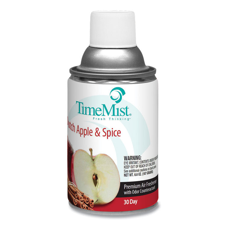 TimeMist® Premium Metered Air Freshener Refill, Dutch Apple and Spice, 6.6 oz Aerosol Spray, 12/Carton (TMS1042818) Case of 12