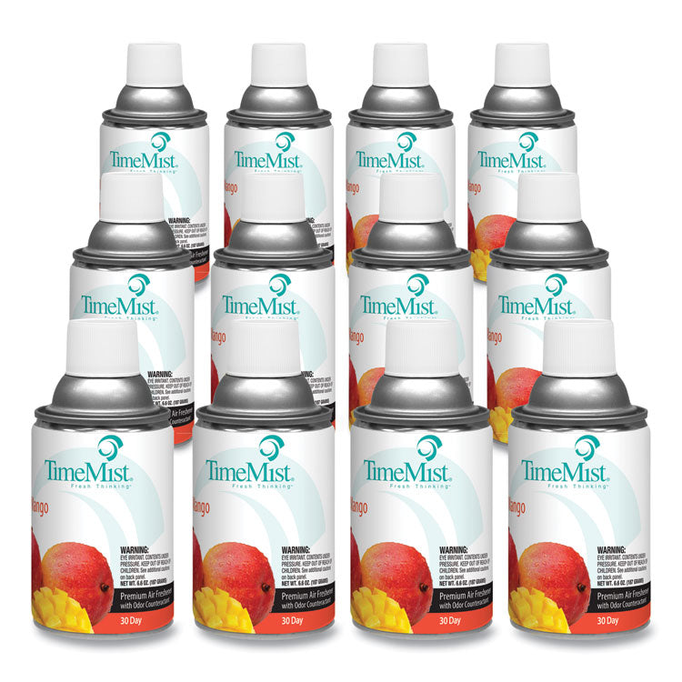 TimeMist® Premium Metered Air Freshener Refill, Mango, 6.6 oz Aerosol Spray, 12/Carton (TMS1042810) Case of 12