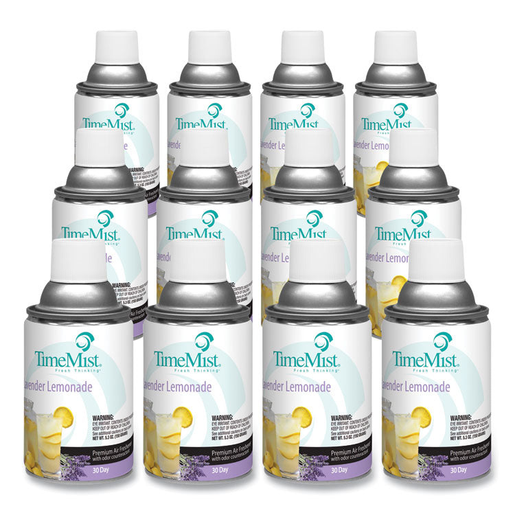 TimeMist® Premium Metered Air Freshener Refill, Lavender Lemonade, 5.3 oz Aerosol Spray, 12/Carton (TMS1042757) Case of 12