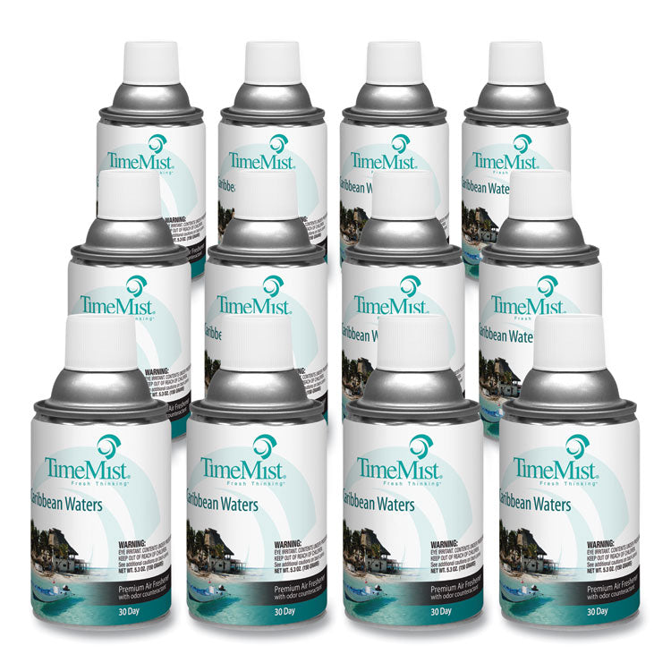 TimeMist® Premium Metered Air Freshener Refill, Caribbean Waters, 6.6 oz Aerosol Spray 12/Carton (TMS1042756) Case of 12