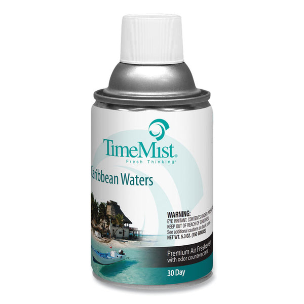 TimeMist® Premium Metered Air Freshener Refill, Caribbean Waters, 6.6 oz Aerosol Spray 12/Carton (TMS1042756) Case of 12
