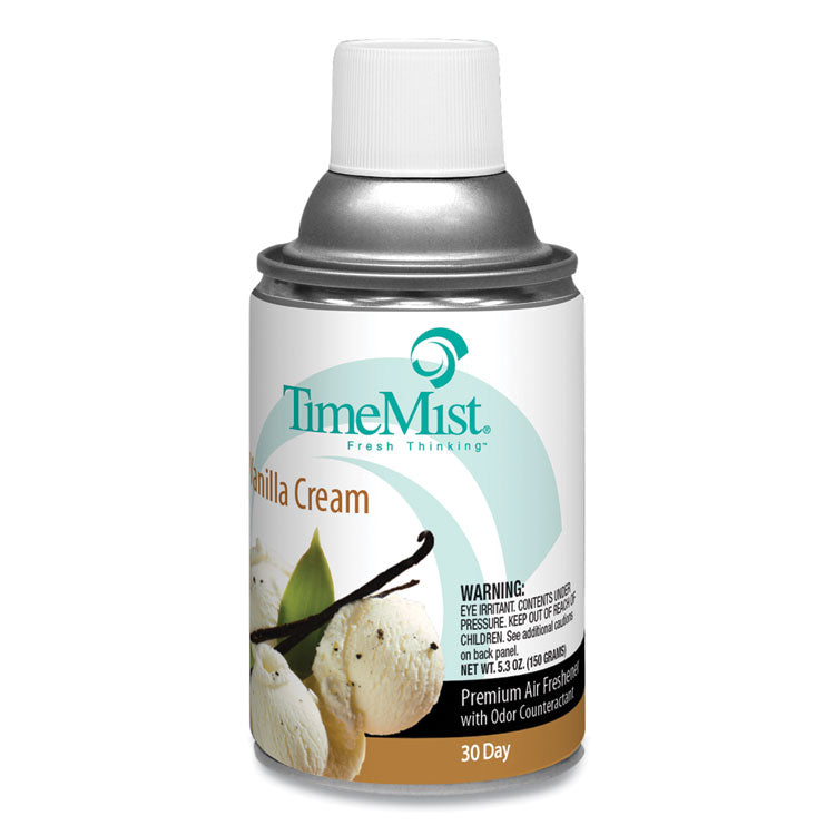 TimeMist® Premium Metered Air Freshener Refill, Vanilla Cream, 5.3 oz Aerosol Spray, 12/Carton (TMS1042737) Case of 12