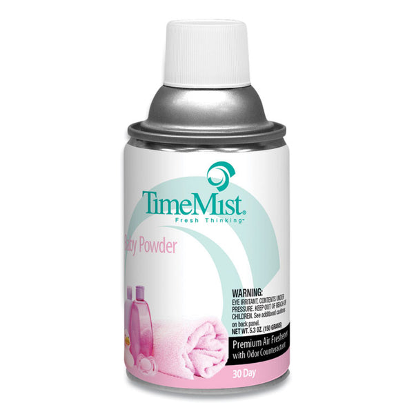 TimeMist® Premium Metered Air Freshener Refill, Baby Powder, 5.3 oz Aerosol Spray, 12/Carton (TMS1042686) Case of 12