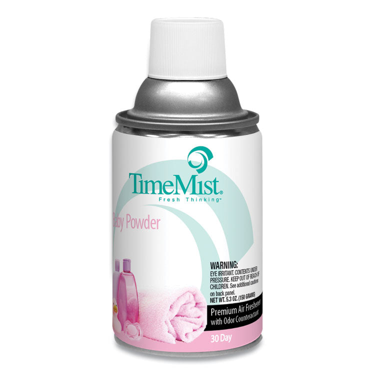 TimeMist® Premium Metered Air Freshener Refill, Baby Powder, 5.3 oz Aerosol Spray, 12/Carton (TMS1042686) Case of 12