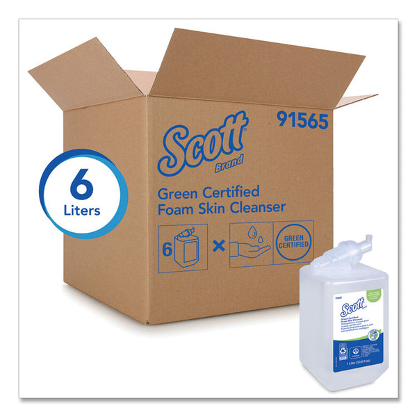 Scott® Essential Green Certified Foam Skin Cleanser, Neutral, 1,000 mL Bottle, 6/Carton (KCC91565CT) Case of 6