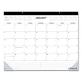 Universal® Desk Pad Calendar, 22 x 17, White Sheets, Black Binding, Clear Corners, 12-Month (Jan to Dec): 2025 (UNV71002)