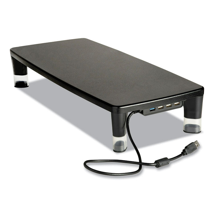 3M™ Monitor Stand MS100B, 21.6 x 9.4 x 2.7 to 3.9, Black/Clear, Supports 33 lb (MMMMS100B) Each