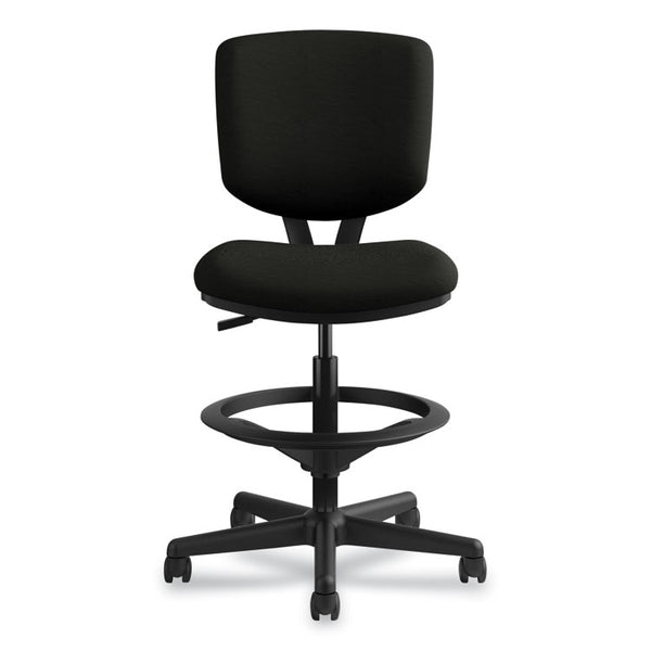 HON® Volt Series Leather Adjustable Task Stool, Supports Up to 275 lb, 22.88" to 32.38" Seat Height, Black (HON5705SB11T)