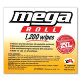 2XL Gym Wipes Mega Roll Refill, 8 x 8, Unscented, White, 1,200/Roll, 2 Rolls/Carton (TXLL420)